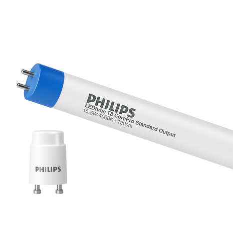 Philips LED Buis T8 CorePro (EM/Mains) Standard Output 15.5W 1800lm - 840 Koel Wit | 120cm - Vervangt 36W Philips LED Buis T8 CorePro (EM/Mains) Standard Output 15.5W 1800lm - 840 Koel Wit | 120cm - Vervangt 36W