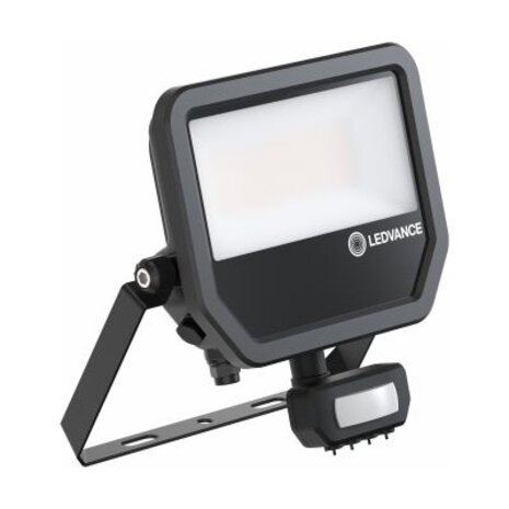 Ledvance LED Breedstraler Aluminium Zwart 41W 6000lm 100D - 840 Koel Wit | IP65 - Bewegings- En Lichtsensor - Symmetrisch