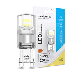 Modee LED Lamp G9 fitting - 2700K warm wit licht - 48x16mm - 1,9W vervangt 18W Modee LED Lamp G9 fitting - 2700K warm wit licht - 48x16mm - 1,9W vervangt 18W