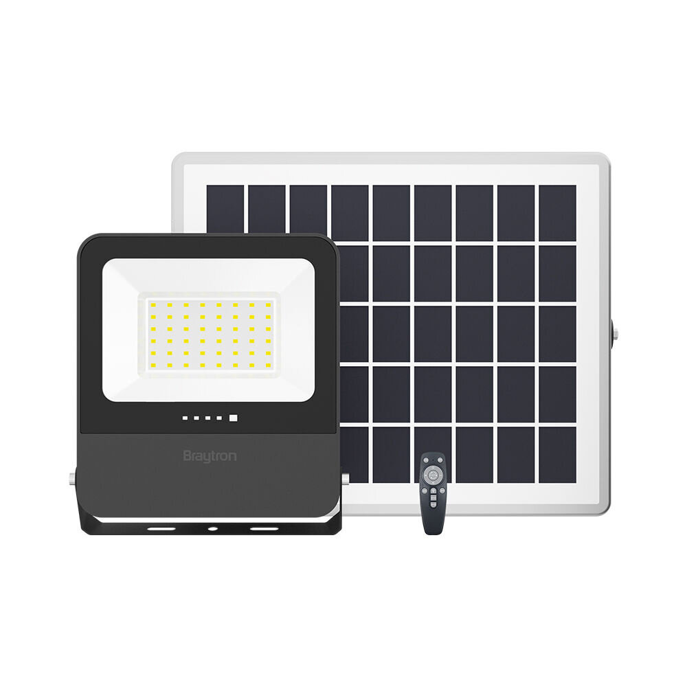 Braytron LED Solar Schijnwerper incl. sensor - 50W 1800lm - Lichtkleur verstelbaar - IP65 Braytron LED Solar Schijnwerper incl. sensor - 50W 1800lm - Lichtkleur verstelbaar - IP65