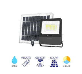 Braytron LED Solar Schijnwerper incl. sensor - 15W 600lm - Lichtkleur verstelbaar - IP65 Braytron LED Solar Schijnwerper incl. sensor - 15W 600lm - Lichtkleur verstelbaar - IP65