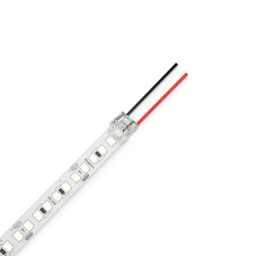 Braytron LED Strip connector - LED Strip naar kabel - 8/10/12mm Braytron LED Strip connector - LED Strip naar kabel - 8/10/12mm