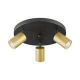 Braytron LED Plafondspot Beta - 3x GU10 fitting - 300x123mm - Goud - Rond