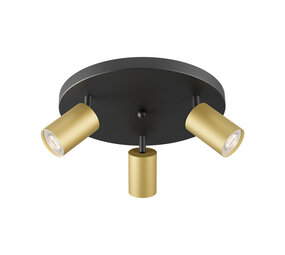 Braytron LED Plafondspot Beta - 3x GU10 fitting - 300x123mm - Goud - Rond Braytron LED Plafondspot Beta - 3x GU10 fitting - 300x123mm - Goud - Rond