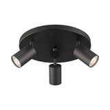 Braytron LED Plafondspot Beta - 3x GU10 fitting - 300x123mm - Mat zwart - Rond