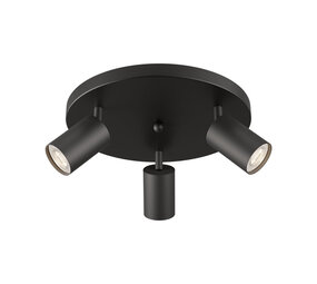 Braytron LED Plafondspot Beta - 3x GU10 fitting - 300x123mm - Mat zwart - Rond Braytron LED Plafondspot Beta - 3x GU10 fitting - 300x123mm - Mat zwart - Rond