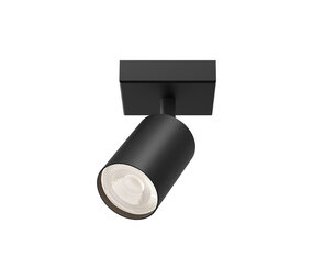 Braytron LED Plafondspot - GU10 fitting - 55x130mm - Mat zwart -  vierkante plafondplaat