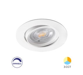 Braytron LED Inbouwspot - 7W Dimbaar - 750Lm - 3CCT - Zaagmaat 70mm - Mat wit Braytron LED Inbouwspot - 7W Dimbaar - 750Lm - 3CCT - Zaagmaat 70mm - Mat wit
