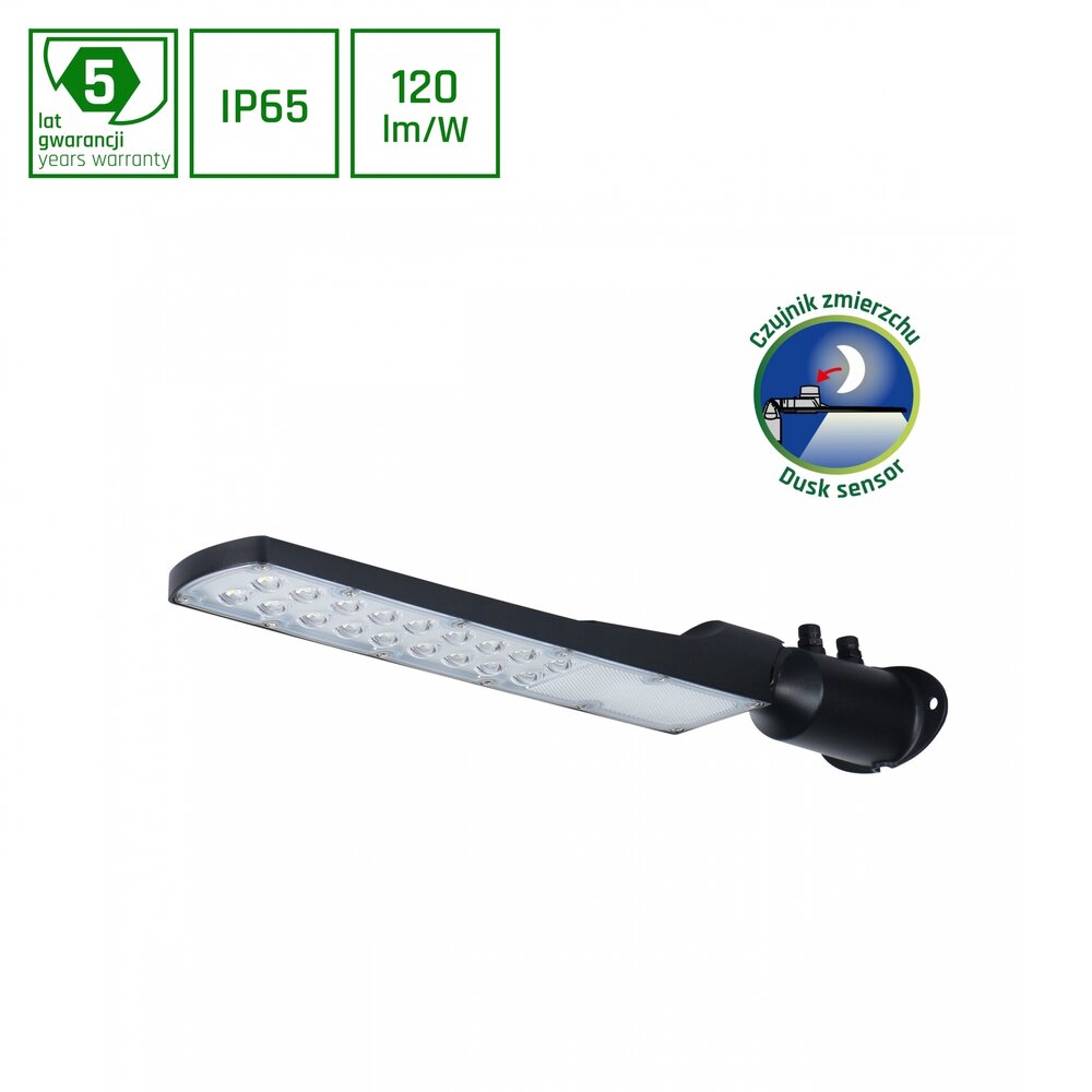 Spectrum LED Straatlamp - STREETOS SLIM - IP65 - 50W - 4000K 3600lm - IK08 | Schemersensor - 505x109x76mm Spectrum LED Straatlamp - STREETOS SLIM - IP65 - 50W - 4000K 3600lm - IK08 | Schemersensor - 505x109x76mm