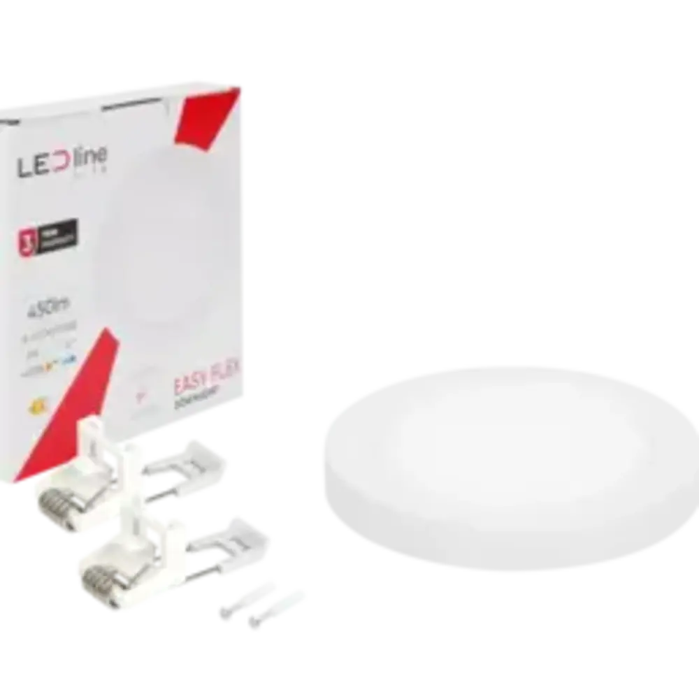 LED Line LED Downlight - Rond - EASY FLEX - IP20 - 6W 450lm - 4000K Helder wit licht - Wit - Opbouw/Inbouw | Ø140mm - Zaagmaat 65-102mm LED Line LED Downlight - Rond - EASY FLEX - IP20 - 6W 450lm - 4000K Helder wit licht - Wit - Opbouw/Inbouw | Ø140mm - Zaagmaat 65-102mm