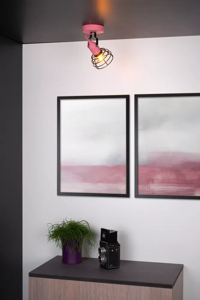 Lucide POLA Plafondspot Kinder-Roze-Ø10,5-1xE27-60W Lucide POLA Plafondspot Kinder-Roze-Ø10,5-1xE27-60W