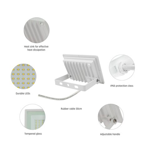 Spectrum OP=OP LED schijnwerper - 20W 2000lm - 4000K helder wit licht