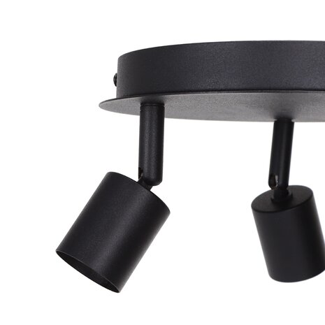 Aigostar OP=OP LED Plafondspot - 3x GU10 fitting - Excl. lichtbron - Zwart - Rond