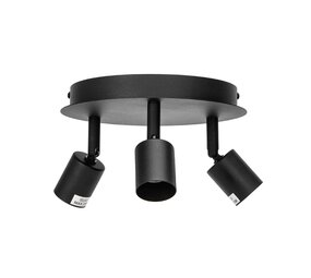 Aigostar OP=OP LED Plafondspot - 3x GU10 fitting - Excl. lichtbron - Zwart - Rond