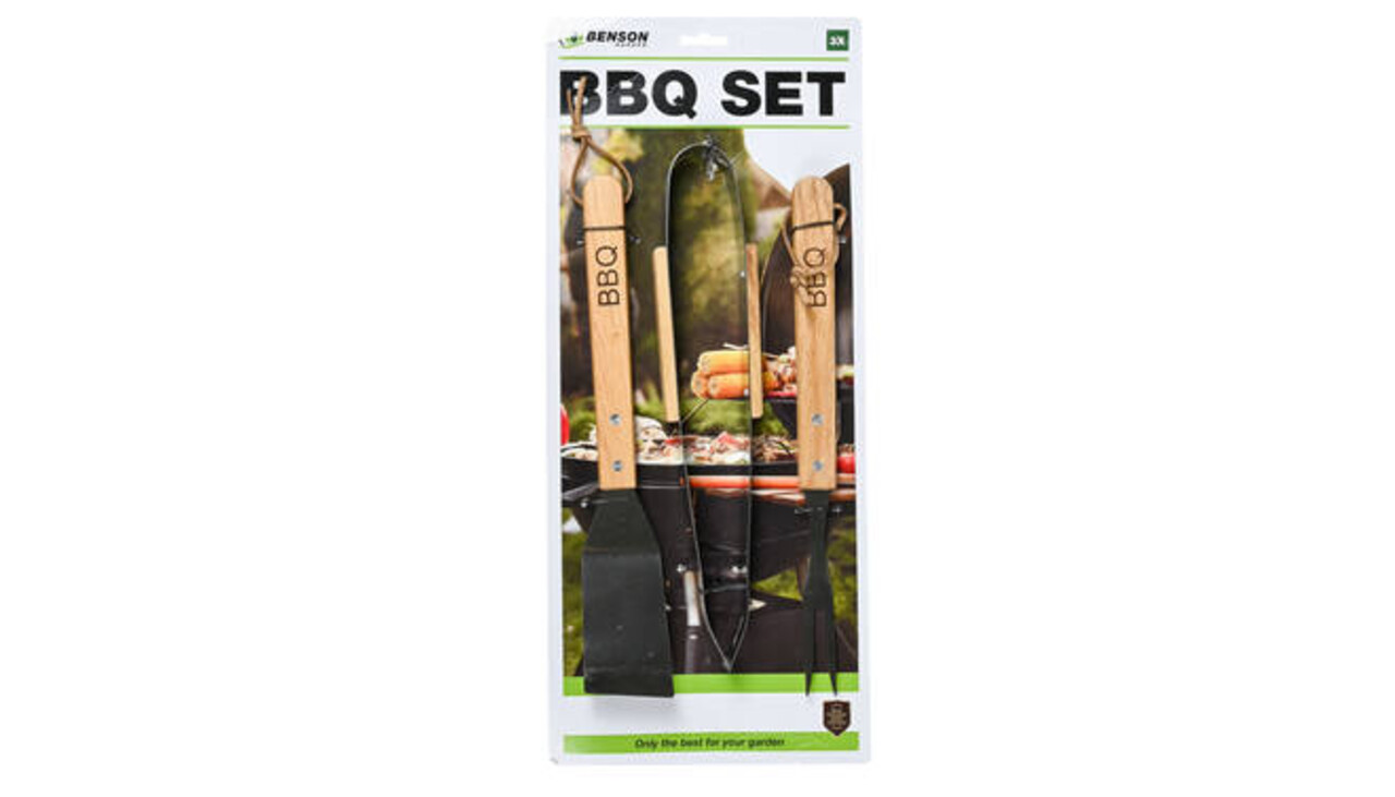 Benson  3-Delige BBQ Barbecueset – Tang, Spatel en Vork​