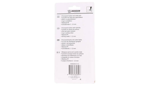 Benson MARKEERSTIFT - Permanent -Fijn - 4 Stuks - Zwart Benson MARKEERSTIFT - Permanent -Fijn - 4 Stuks - Zwart