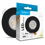 Modee LED inbouwspot Zwart- 4,9W vervangt 41W - 480lm - 4000K - Kantelbaar - Niet Dimbaar - D90xH22mm