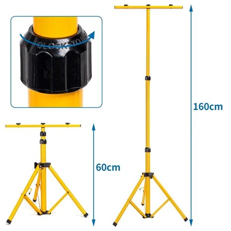 Aigostar Uitschuifbaar Statief 65‑160 cm | Voor Bouw- & LED‑Verlichting