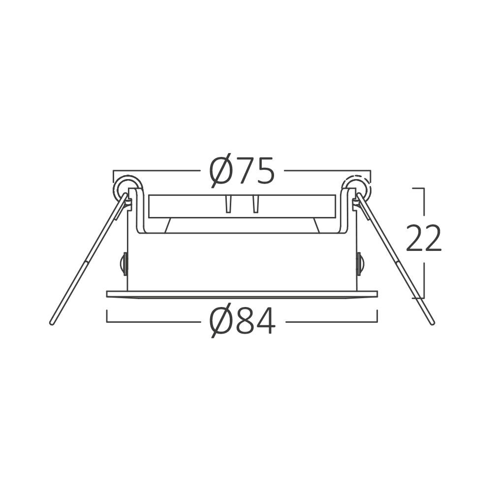 Braytron LED Inbouwspot wit - Zaagmaat 75mm - Buitenmaat 84mm - excl. lichtbron Braytron LED Inbouwspot wit - Zaagmaat 75mm - Buitenmaat 84mm - excl. lichtbron