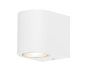 Braytron LED Wandlamp Buiten - 1xGU10 - IP44 - Wit - Aluminium