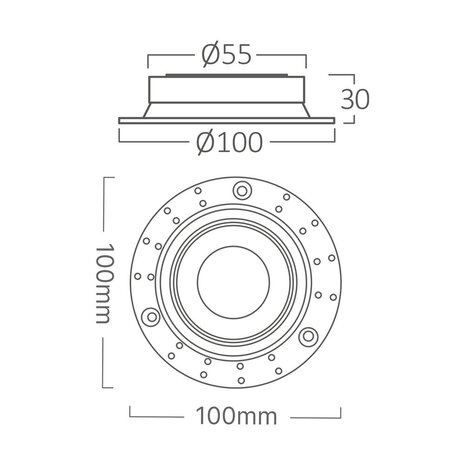 Braytron LED Inbouwspot Stuc - Zaagmaat 68mm - incl. witte en zwarte binnenwerk