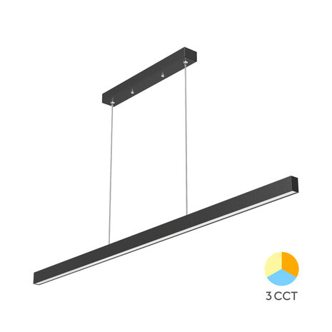 Braytron LED Hanglamp Lina Line - 30W 3000lm - CCT 3000K/4000K/6000K - 120cm - Mat zwart Braytron LED Hanglamp Lina Line - 30W 3000lm - CCT 3000K/4000K/6000K - 120cm - Mat zwart