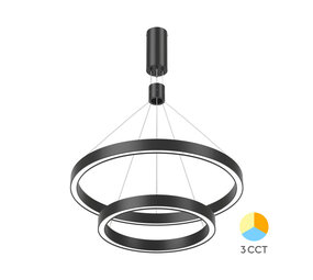 Braytron LED Hanglamp Lina Ring - 65W - CCT 3000K/4000K/6000K - Mat zwart
