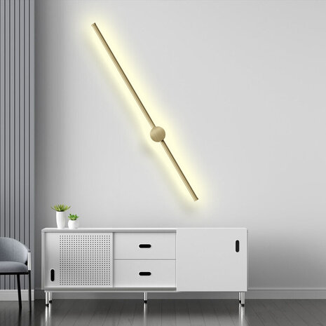 Braytron LED Wandlamp Goud - 16W 1450Lm - 3000K Warm Wit - 80cm