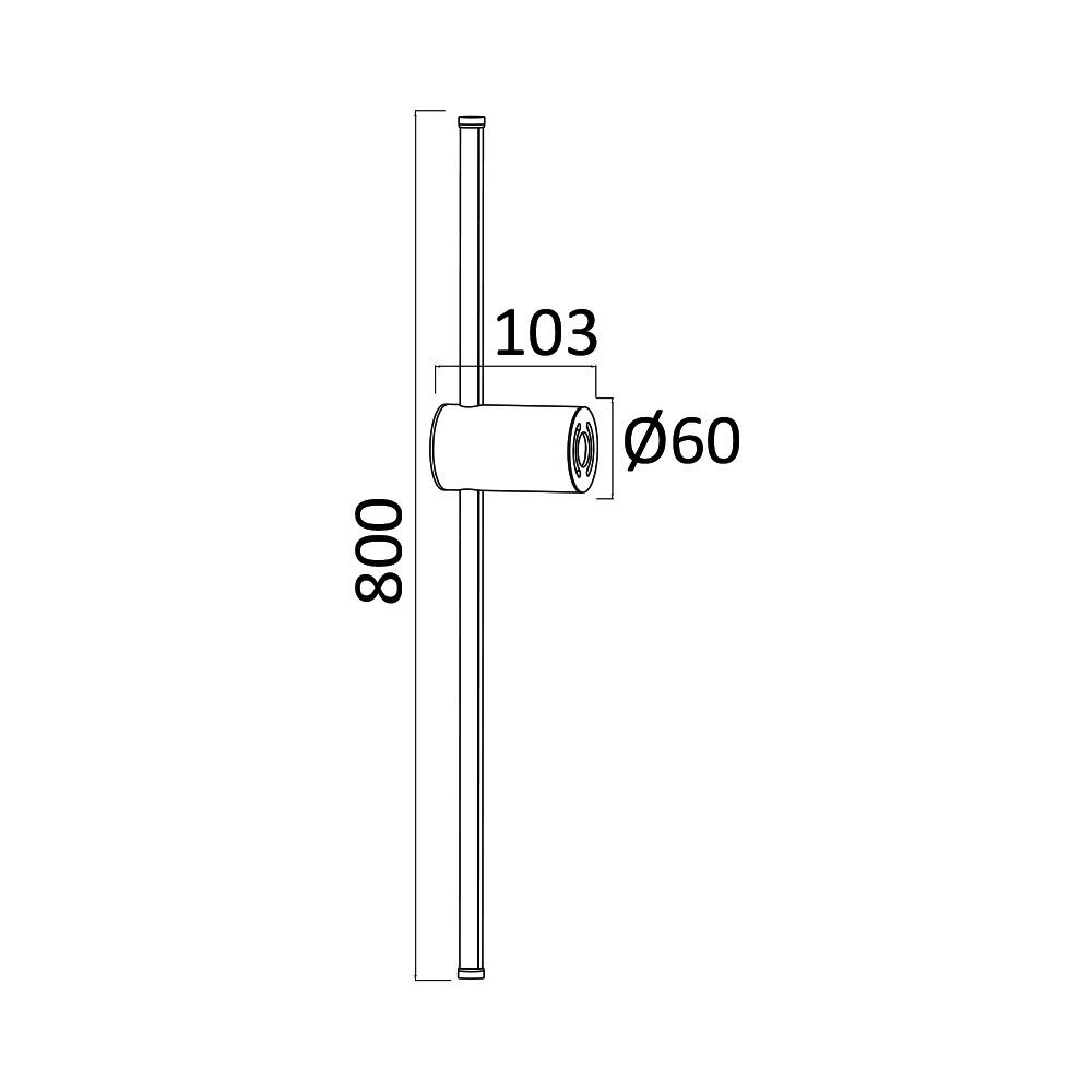 Braytron LED Wandlamp Goud - 16W 1450Lm - 3000K Warm Wit - 80cm