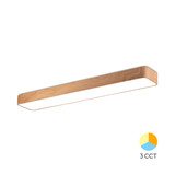 Braytron OP=OP LED Plafond Paneel - 45W 4650lm - 120x20x6cm - CCT - Hout look - Aluminium