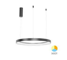 Braytron LED Hanglamp Bella Ring - 36W 4260lm - Ø480mm - CCT 3000K/4000K/6000K - Mat zwart