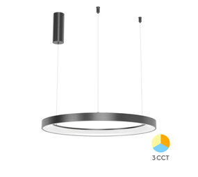 Braytron LED Hanglamp Bella Ring - 46W 4260lm - Ø580mm - CCT 3000K/4000K/6000K - Mat zwart - A