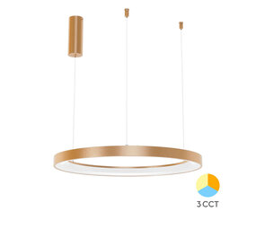 Braytron LED Hanglamp Bella Ring - 46W 4260lm - Ø580mm - CCT 3000K/4000K/6000K - Goud - A Braytron LED Hanglamp Bella Ring - 46W 4260lm - Ø580mm - CCT 3000K/4000K/6000K - Goud - A