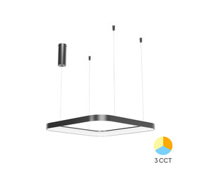 Braytron LED Hanglamp Bella Ring - 36W 4260lm - 480x480mm - CCT 3000K/4000K/6000K - Mat zwart Braytron LED Hanglamp Bella Ring - 36W 4260lm - 480x480mm - CCT 3000K/4000K/6000K - Mat zwart
