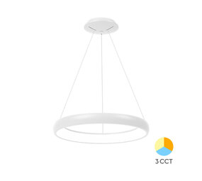 Braytron LED Hanglamp Bella Ring - 46W 4260lm - Ø580mm - CCT 3000K/4000K/6000K - Wit - B Braytron LED Hanglamp Bella Ring - 46W 4260lm - Ø580mm - CCT 3000K/4000K/6000K - Wit - B