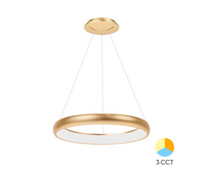Braytron LED Hanglamp Bella Ring - 46W 4260lm - Ø580mm - CCT 3000K/4000K/6000K - Goud - B