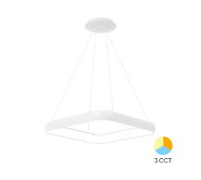 Braytron Op=Op LED Hanglamp Bella Ring - 46W 4260lm - 580x580mm - CCT 3000K/4000K/6000K - Wit - B Braytron Op=Op LED Hanglamp Bella Ring - 46W 4260lm - 580x580mm - CCT 3000K/4000K/6000K - Wit - B