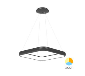Braytron LED Hanglamp Bella Ring - 46W 4260lm - 580x580mm - CCT 3000K/4000K/6000K - Mat zwart - B