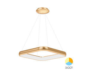 Braytron LED Hanglamp Bella Ring - 46W 4260lm - 580x580mm - CCT 3000K/4000K/6000K - Goud - B