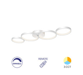 Braytron LED Plafondlamp Nela - 60W DIM 6050lm - CCT 3000K/4000K/6000K - Wit - incl. afstandsbediening