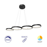Braytron LED Hanglamp Nela - 60W DIM 6050lm - CCT 3000K/4000K/6000K - Mat zwart - incl. afstandsbediening