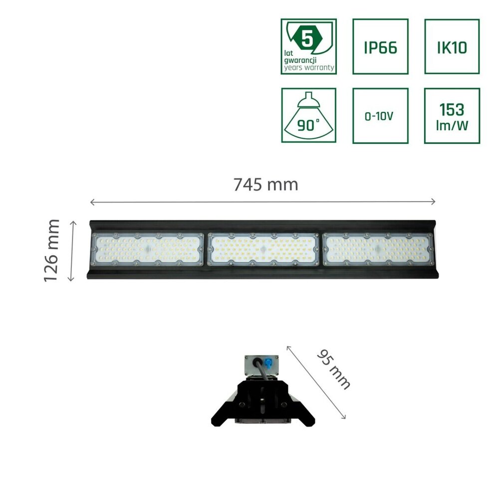 Spectrum LED High Bay Line - 150W DIM 23000lm - IP66 - 5 jaar garantie