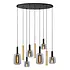 LED Plafondlamp Hanglamp - JOANET Ovaal 9-Lichts - Zwart Goud Messing – Dimbaar – 130x35 cm  | Designlamp 6x E27  3x GU10 Fitting LED Plafondlamp Hanglamp - JOANET Ovaal 9-Lichts - Zwart Goud Messing – Dimbaar – 130x35 cm  | Designlamp 6x E27  3x GU10 Fitting
