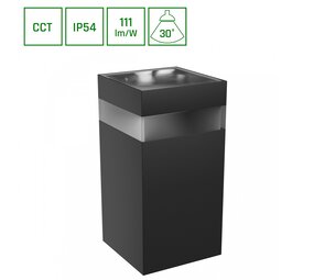 Spectrum LED Wandlamp buiten - 9W - CCT - IP54 - 99x78x156mm - Zwart Spectrum LED Wandlamp buiten - 9W - CCT - IP54 - 99x78x156mm - Zwart