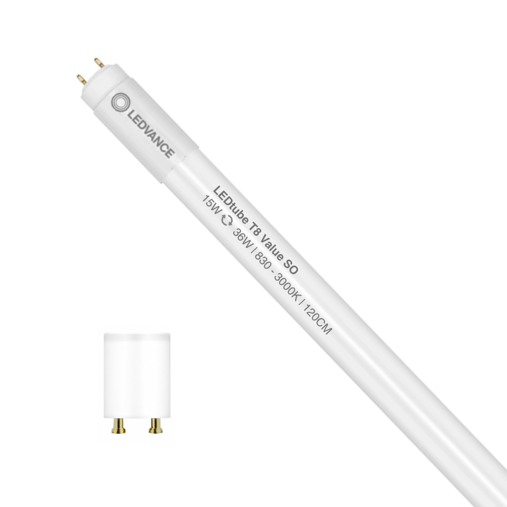 Ledvance LED Buis T8 Value (EM/Mains) Standard Output 15W 1620lm - 830 Warm Wit | 120cm - Vervangt 36W Ledvance LED Buis T8 Value (EM/Mains) Standard Output 15W 1620lm - 830 Warm Wit | 120cm - Vervangt 36W