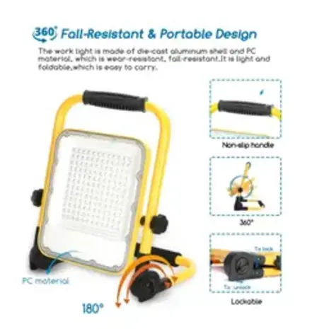 Aigostar LED Werklamp oplaadbaar IP65 - 100W 2400 Lumen - 6500K daglicht wit - Tot 12 uur gebruik Aigostar LED Werklamp oplaadbaar IP65 - 100W 2400 Lumen - 6500K daglicht wit - Tot 12 uur gebruik