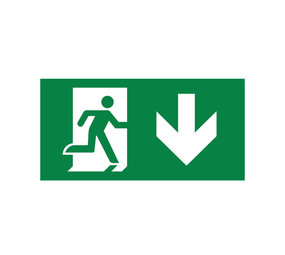 Braytron LED Noodverlichting Pictogram - Exit met pijl omlaag - Sticker Braytron LED Noodverlichting Pictogram - Exit met pijl omlaag - Sticker