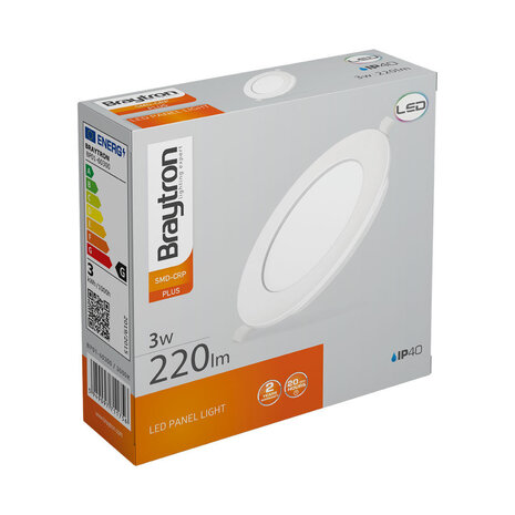 Braytron Ronde LED Inbouwspot 3W - 3 Kleurtemperaturen in 1 - Wit