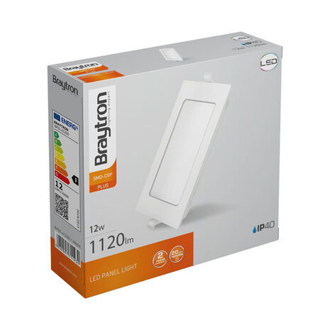 Braytron Vierkant LED Paneel Wit - 12W - 17x17cm - 3000K Warm Wit Braytron Vierkant LED Paneel Wit - 12W - 17x17cm - 3000K Warm Wit