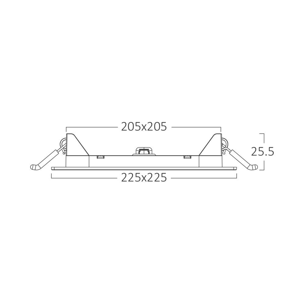Braytron LED inbouwspot vierkant – 18W – warm wit 3000K – inbouwmaat 200x200mm Braytron LED inbouwspot vierkant – 18W – warm wit 3000K – inbouwmaat 200x200mm